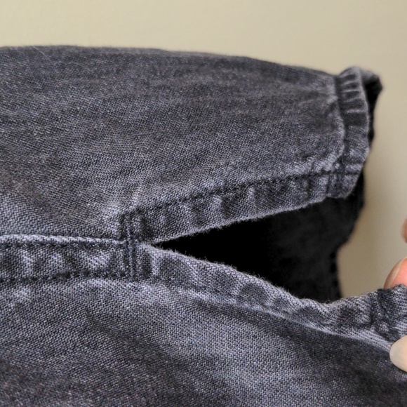 Madewell Lightweight Black Denim Short Sleeve Button Up Shirt Small - Picture 5 of 6